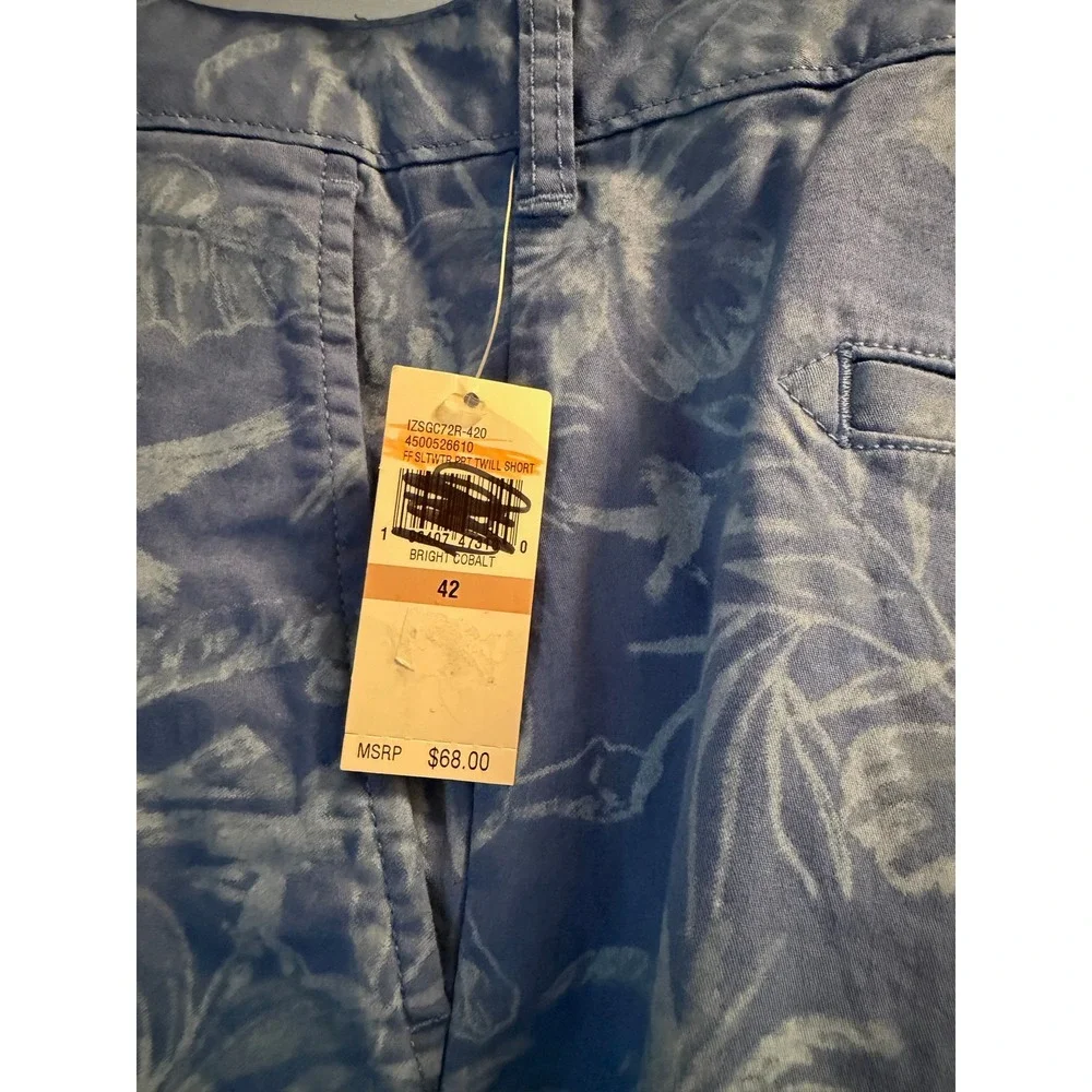 IZOD Saltwater Mens 42x9.5 Sandbar Printed Short Classic Fit Bright Cobalt